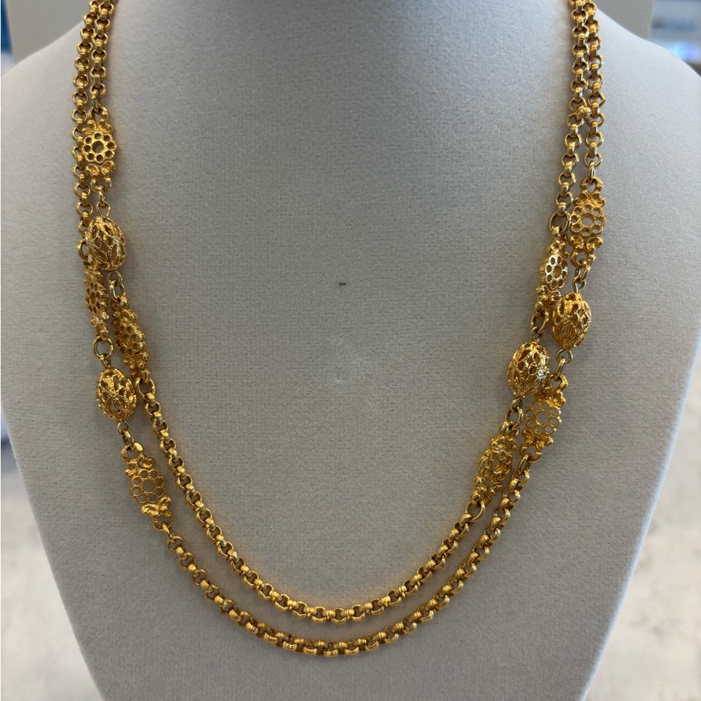 TRIFARI Vintage Goldtone Necklace, Chain 18 inches w/ extender